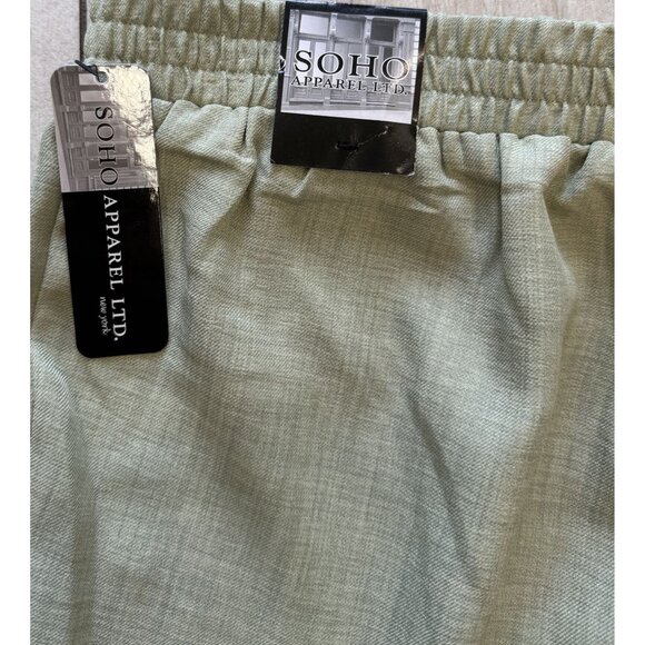 Soho Apparel Womens Wide-Leg Pants M Green Elastic Waist Tie  Flowy Lightweight - Picture 5 of 7